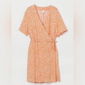 H&M Wrap Dress Light orange/floral